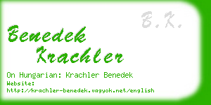 benedek krachler business card